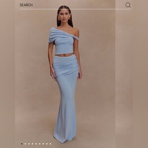 Meshki gathered knit top and skirt. NWT.